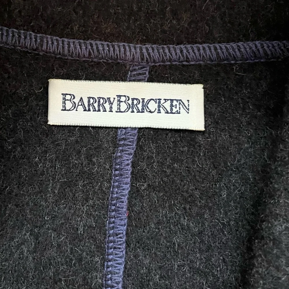 Vintage Barry Bricken Baby Alpaca & Wool Jacket Blazer. Red/Dk Blue Trim. XL